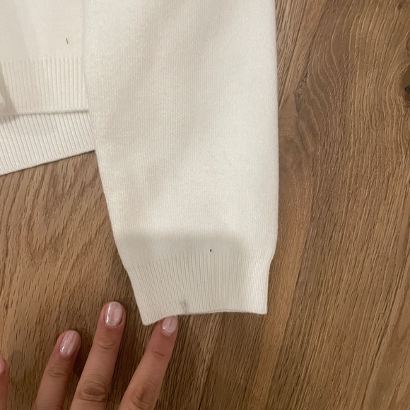 T tahari faux pearl button sweater cardigan in white size small - Picture 6 of 10